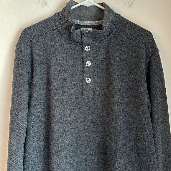 Tommy Bahama Men’s charcoal gray pullover button down sweatshirt size large EUC - Picture 2 of 11